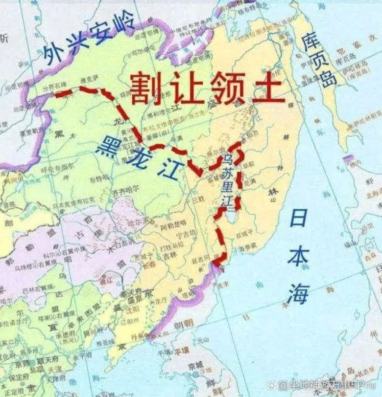 Типичная для китайских социальных сетей карта "отторгнутых /Россией/ территорий"