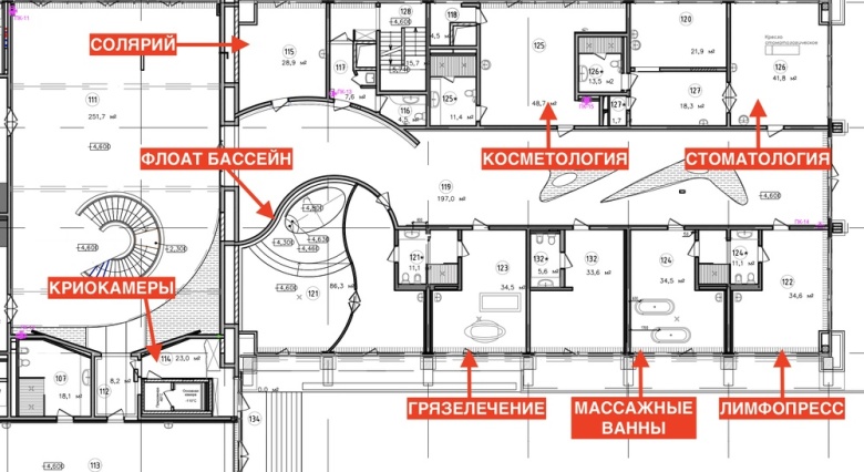 План одного этажа спа-комплекса на Валдае. Фото: https://navalny.com/