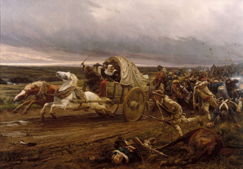 Бегство вандейцев после проигранной битвы при Шоле, 17 октября 1793 года