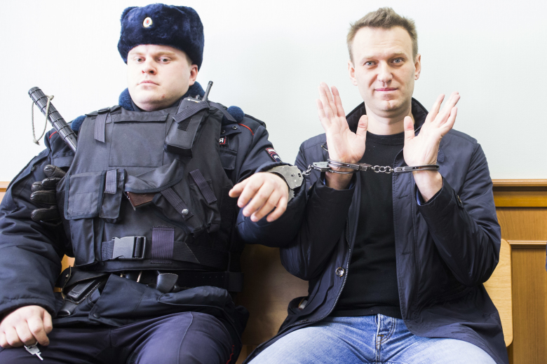 Алексей Навальный в суде. Фото: Евгений Фельдман / Кампания Навального