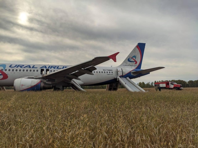 Самолет «Уральских авиалиний» совершил аварийную посадку в поле Новосибирской области