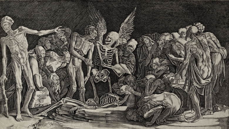 Агостино Венециано. Скелеты. Иллюстрация: Cantor Arts Center, Stanford University