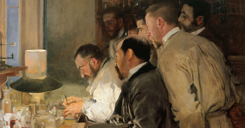 Конкуренция: "Ученый в лаборатории" (художник Хоакин Соролла и Батиста, 1897)