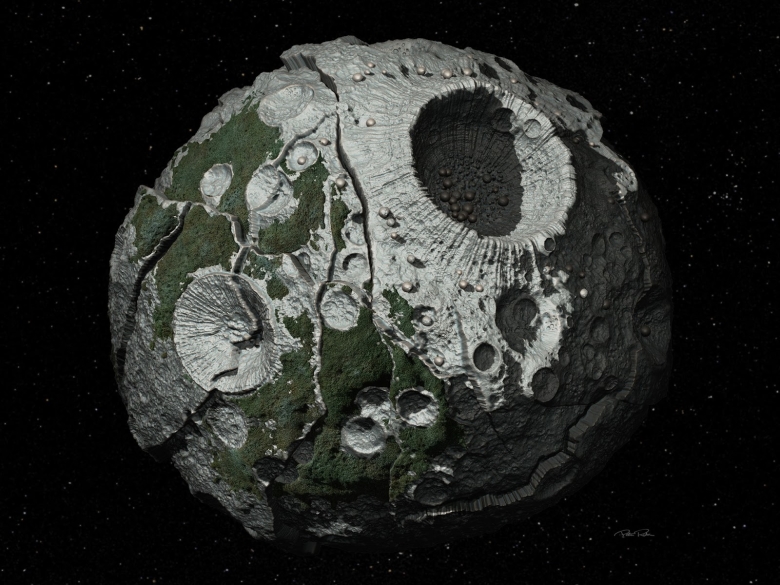 Астероид Психея. Иллюстрация: Peter Rubin / Arizona State University
