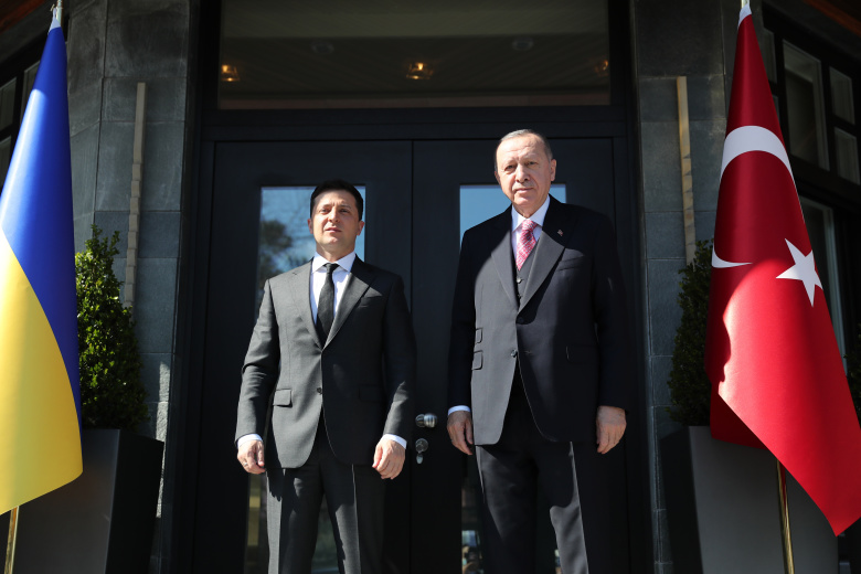 Владимир Зеленский и Реджеп Тайип Эрдоган., 10 апреля 2021 года. Фото:  Murat Cetinmuhurdar / Turkish Presidency / Anadolu Agency / Getty Images