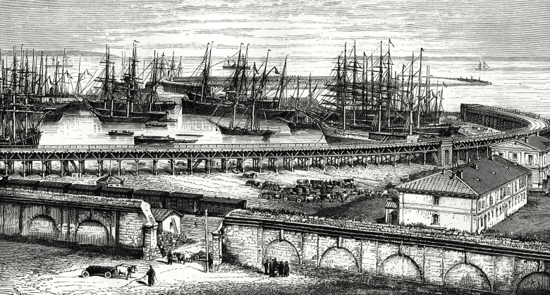 Вид на одесский порт. 1879 год