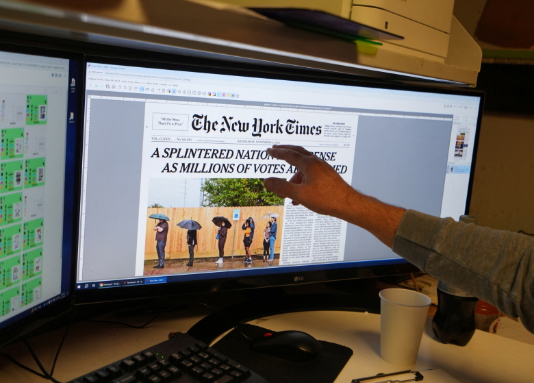 Верстка газеты The New York Times