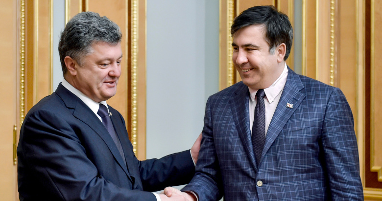 Президент Украины Петр Порошенко и губернатор Одесской области Михаил Саакашвили.