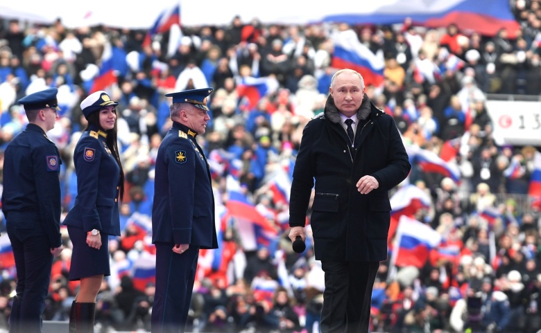 Владимир Путин на митинге в «Лужниках»