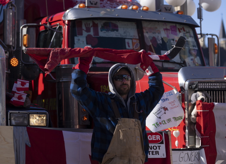 Акция протеста канадских дальнобойщиков в Оттаве. Фото: Global Look Press