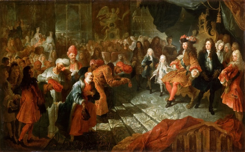 Антуан Куапель. Посол Персии на приеме у короля Франции Людовика XIV в Версале.