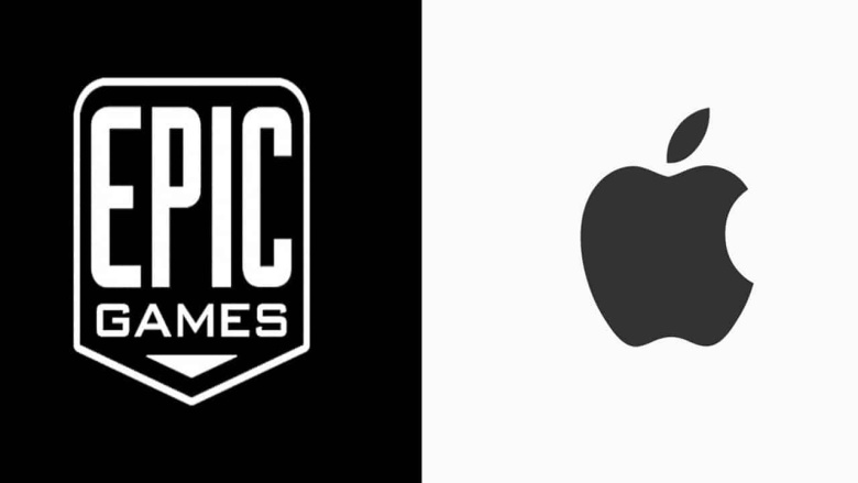 Логотипы Epic games и Apple.