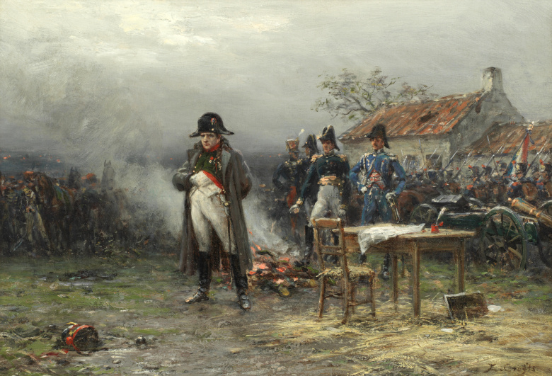 Наполеон. Вечер битвы при Ватерлоо. Эрнест Крофтс (Англия, 1847–1911)