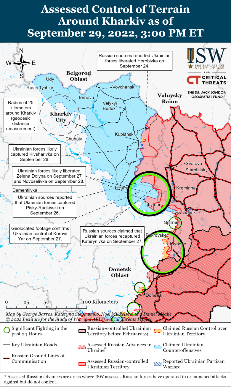 ISW: украинские войска завершили окружение российской группировки в районеЛимана