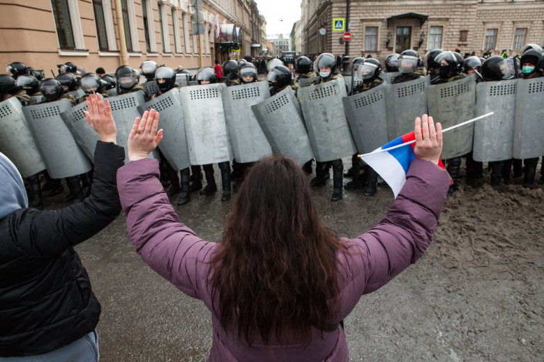 Митинг в Санкт-Петербурге 31 января. Фото: Елена Лукьянова / Новая газета