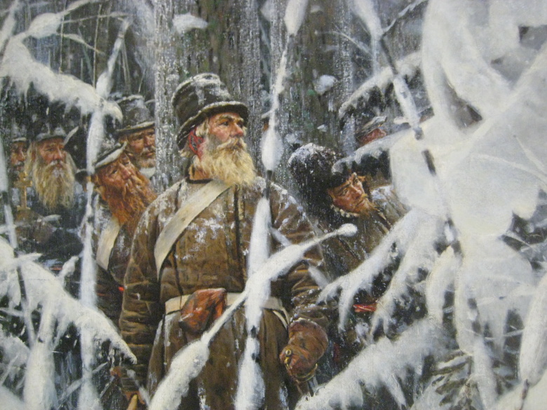 «Не замай – дай подойти!» Картина В.В. Верещагина, часть триптиха «Старый партизан»