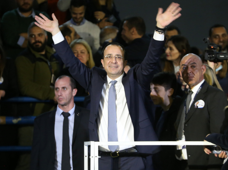 Президент Республики Кипр Никос Христодулидис после победы на выборах