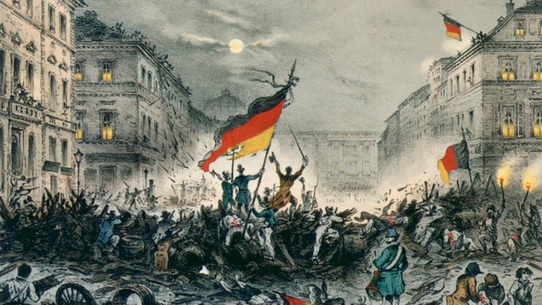 На берлинских баррикадах, 19 марта 1848
