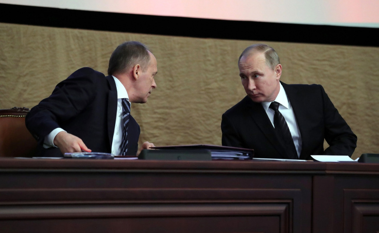Глава ФСБ Александр Бортников и президент РФ Владимир Путин