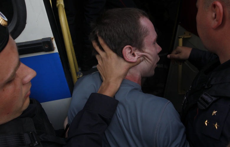 Задержание оппозиционера в Москве, 2013 год.