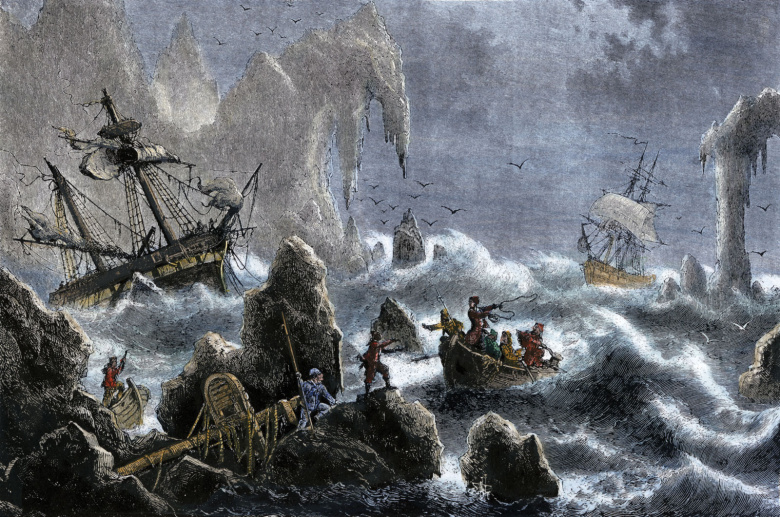 Крушение кораблей экспедиции Витуса Беринга у Алеутских островов, 1741