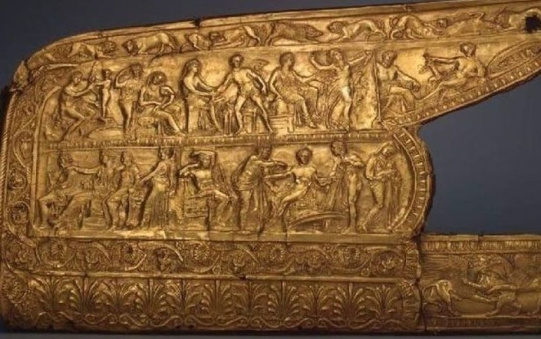 Скифская золотая обкладка для колчана из музея Мелитополя, IV в. до н. э.