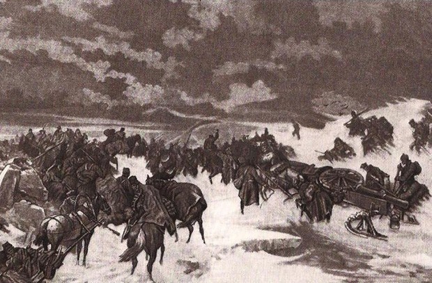 Переход русских войск через Ботнический залив в марте 1809 г.