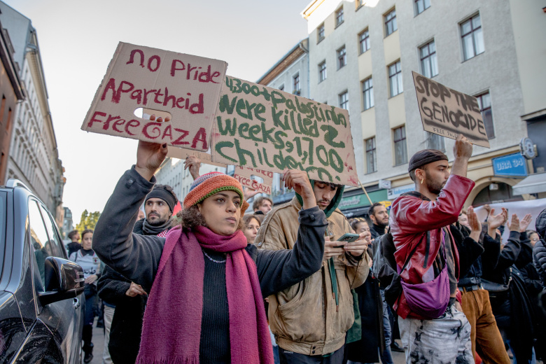Демонстрация в поддержку Палестины, Берлин, 21 октября 2023 года