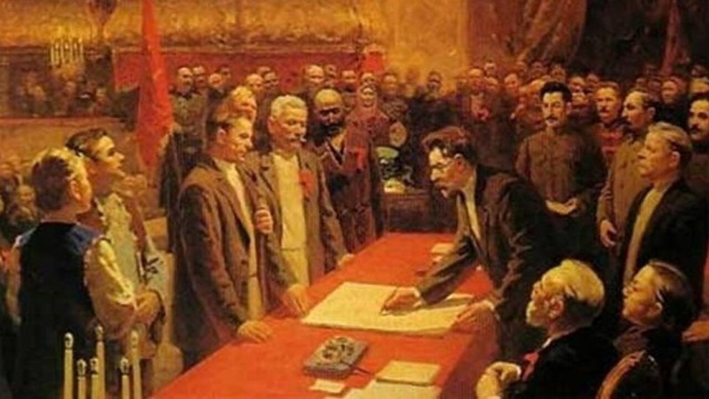 Подписание договора об образовании СССР на I Всесоюзном съезде Советов, 30 декабря 1922 г.