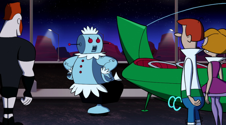 Домашний робот Рози (в центре) — один из ключевых персонажей культового научно-фантастического мультсериала Jetsons (США, 1962)