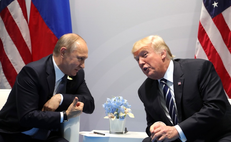 Владимир Путин и Дональд Трамп, Саммит G-20 в Гамбурге, 7 июля 2017 года