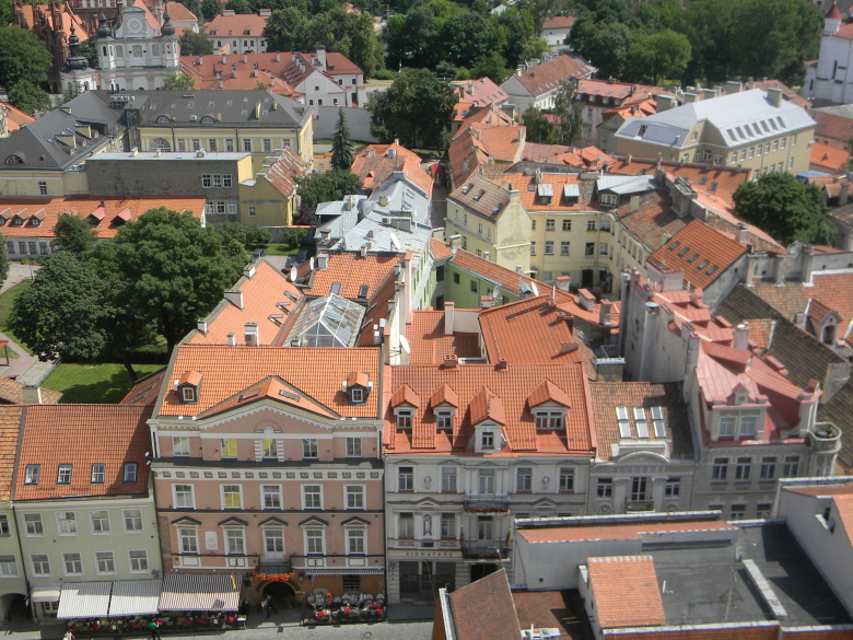 Вильнюс, вид на исторический центр города с колокольни Вильнюсского университета