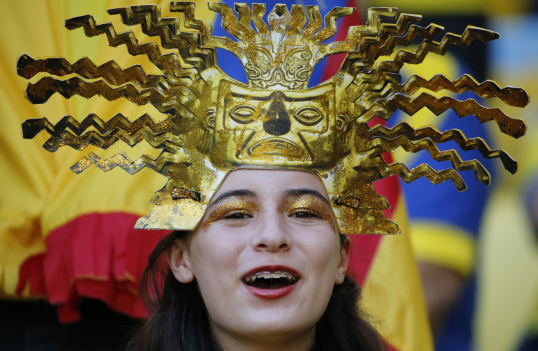 Фанатка сборной Эквадора во время Чемпионата мира по футболу, 2014. Фото: Sergio Moraes / Reuters
