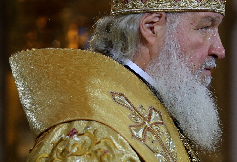Патриарх Московский и всея Руси Кирилл во время рождественского богослужения в храме Христа Спасителя.