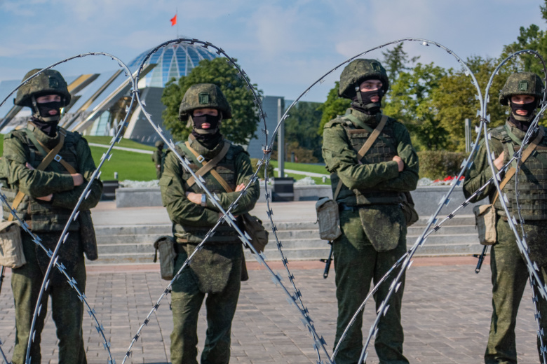 Оцепление в Минске, август 2020