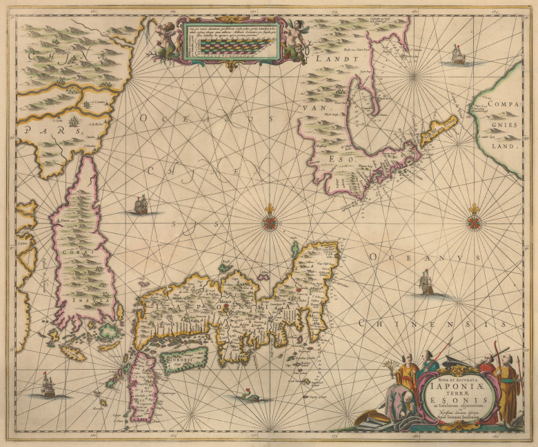 Часть Курильских островов и Сахалин впервые были несены на карту Яна Яносонима (Амстердам, 1658) по результатам голландской экспедиции на флейте «Castricum» в 1643 году