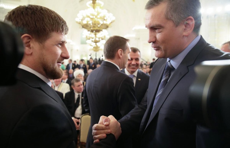 Чеченский лидер Рамзан Кадыров и глава Крыма Сергей Аксенов