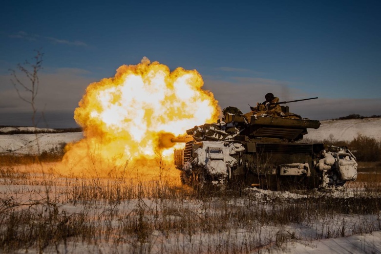 Украинский танк на передовой