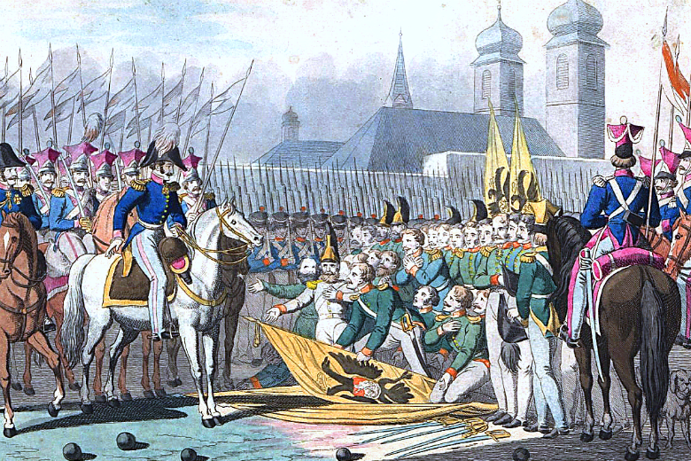 Георг Бенедикт Вундер. Низложение российских знамён после битвы около Вавра в 1831 году.