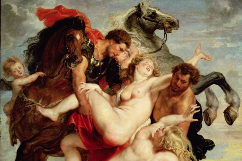 Фрагмент картины Питера Пауля Рубенса  "Похищение дочерей Левкиппа'.