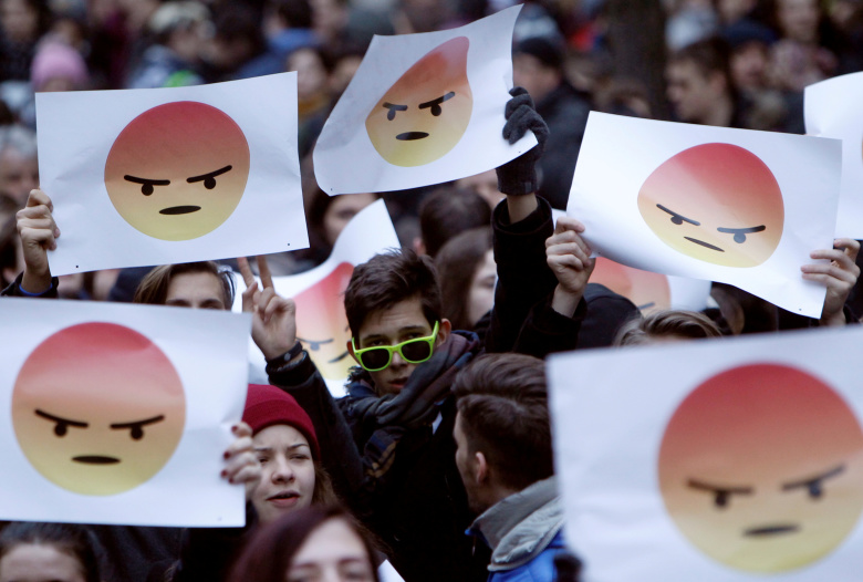 Студенческие протесты в Венгрии. Фото: Bernadett Szabo / Reuters