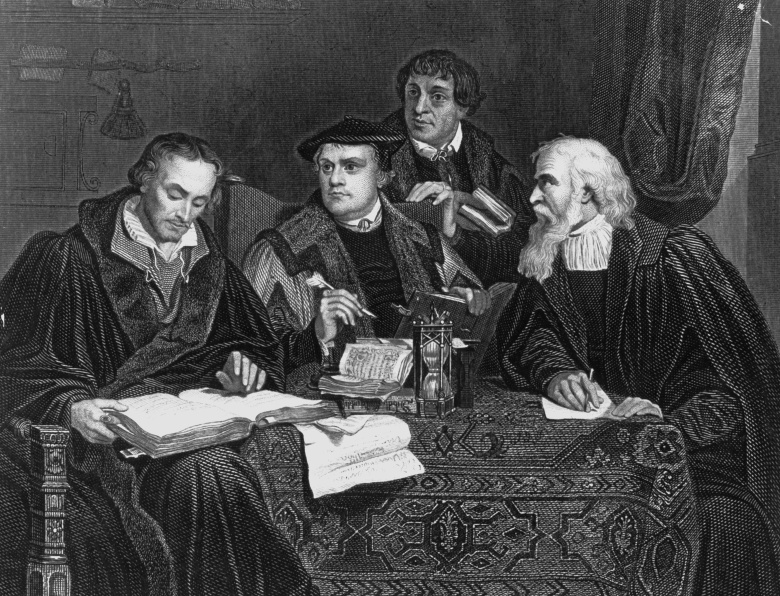 Мартин Лютер с другими немецкими реформаторами Меланхтоном, Помераном и Крусигером. Фото: Hulton Archive / Getty Images