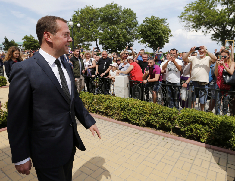 Дмитрий Медведев в Феодосии, Крым.