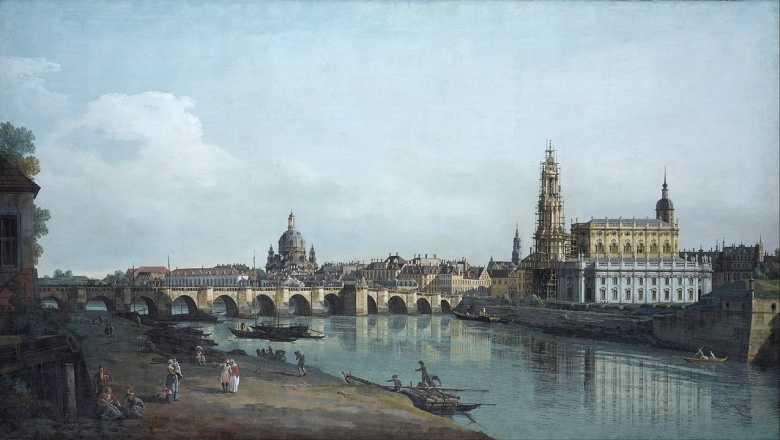 Дрезден на одной из ведут младшего Каналетто, который в 1740-е годы работал при дворе местного курфюрста