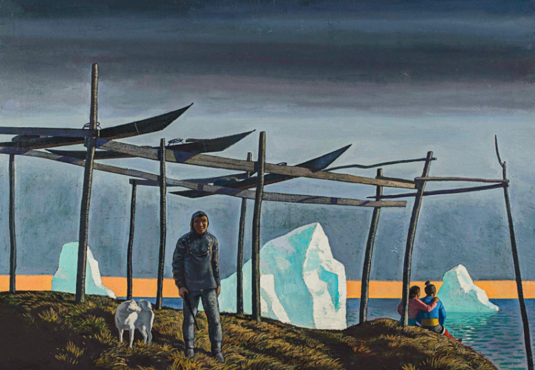 «Гренландия. Каяки» Картина Рокуэлла Кента (США, 1882–1971)
