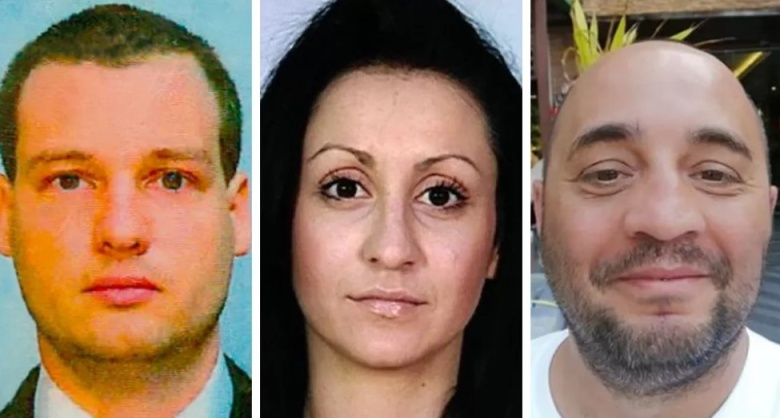 Задержанные в Великобритании болгары Орлин Русев, Катрин Иванова и Бизер Джамбазов