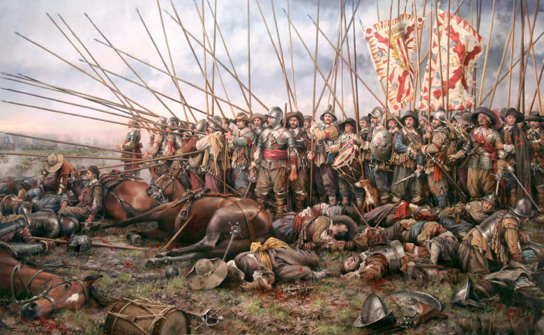 «Рокруа: последняя терция». На картине современного автора (2011 год) — остатки испанского войска на проигранной решающей битве войны