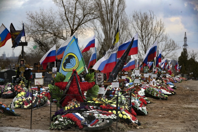 Волгоградская область, 30 марта 2024 года. Могилы российских военнослужащих, погибших в Украине