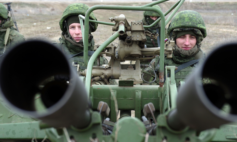 Зенитная артиллерийская установка ПВО РФ на учениях, в рамках внезапной комплексной проверки боеготовности в войсках Южного военного округа, февраль 2016 год