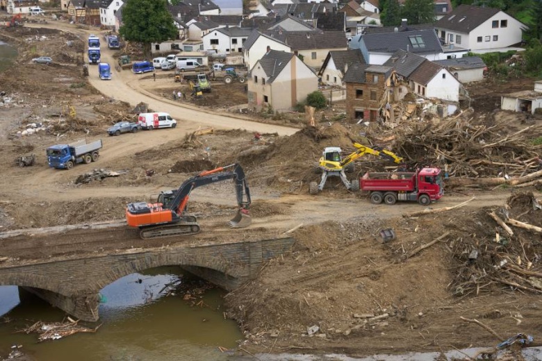 Последствия наводнения в земле Рейнланд-Пфальц, ФРГ. 26 июля 2021. Фото: Thomas Frey / Global Look Press